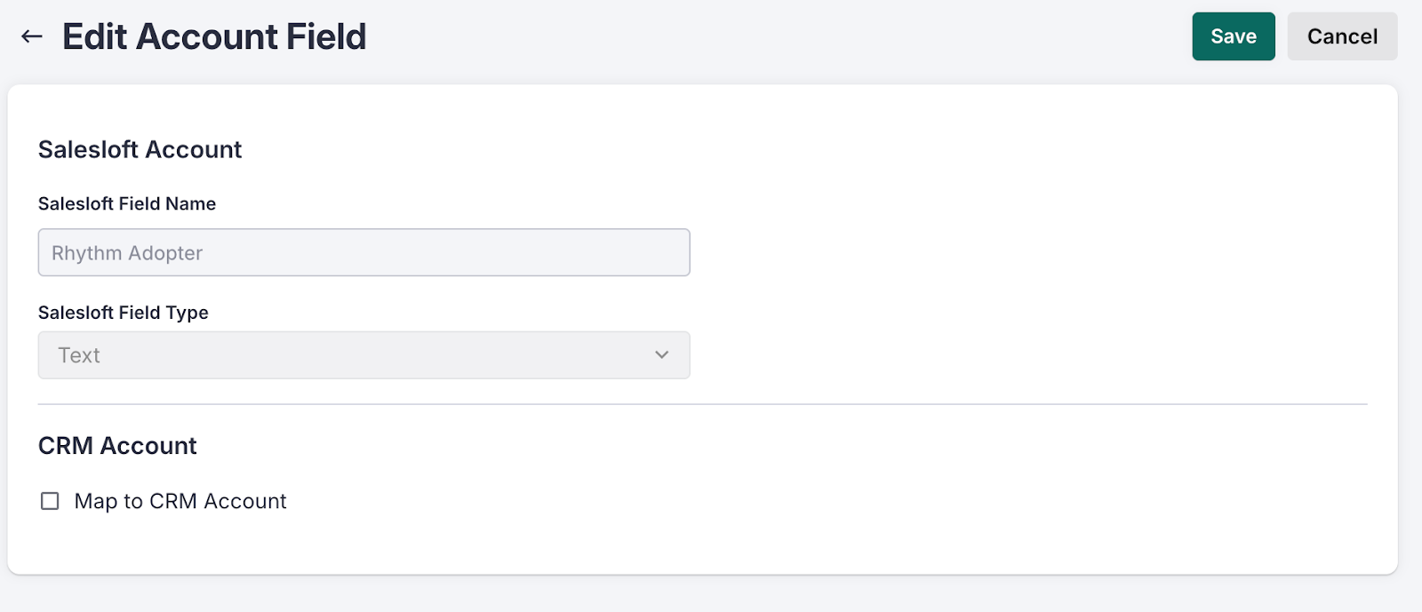 Edit account field