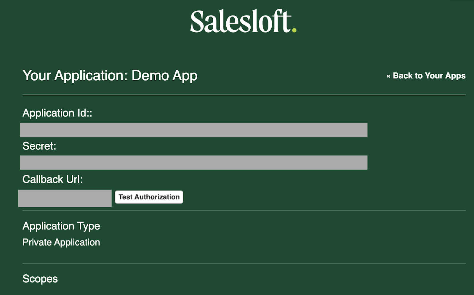 Salesloft New Application